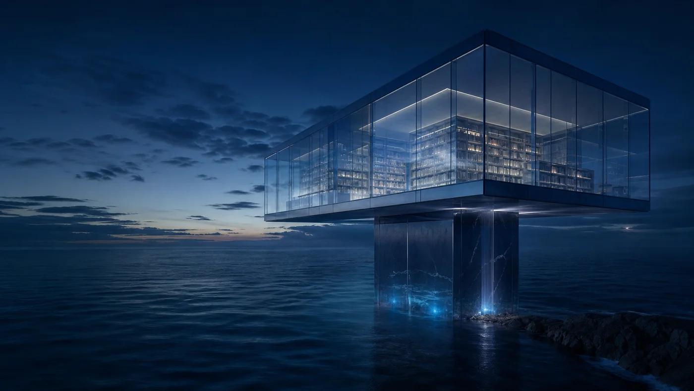 Cinematic glass library concept generated with Seedream 5.0 Pro AI