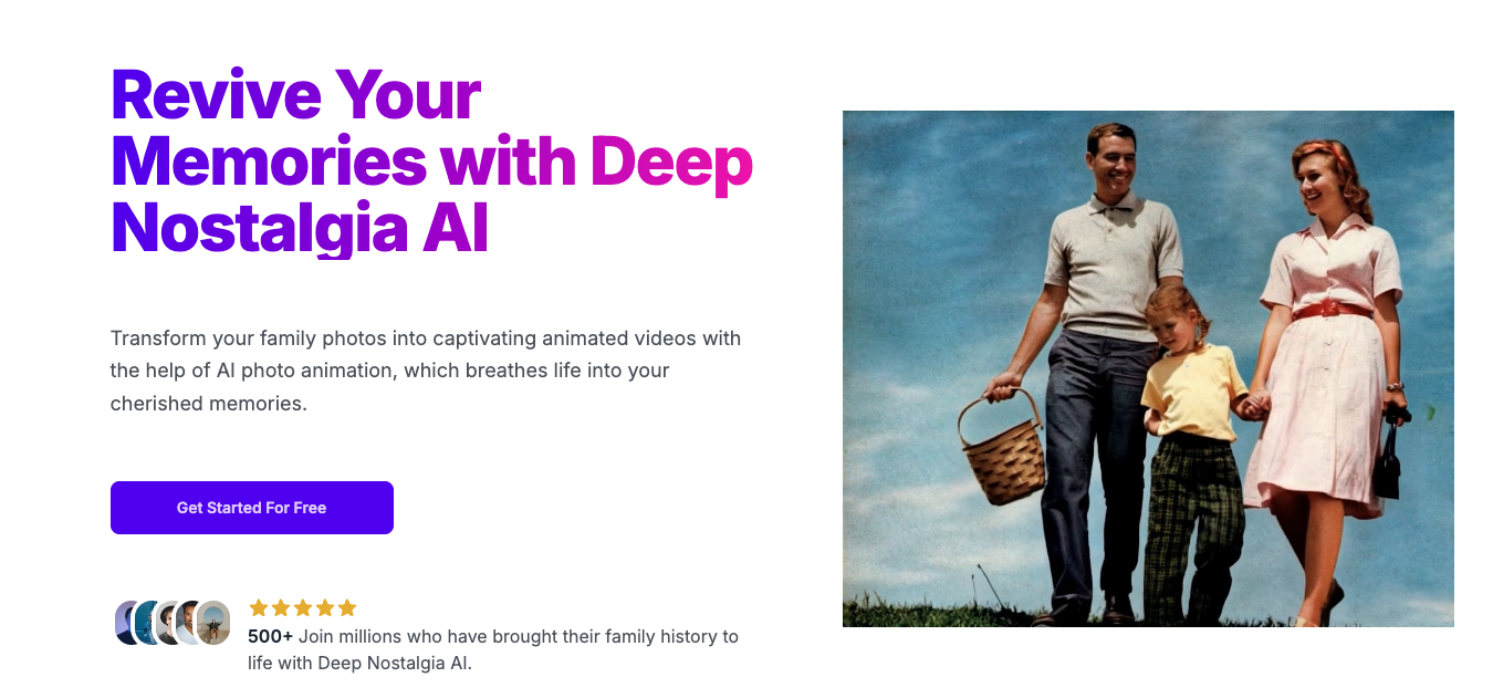 Deep Nostalgia AI product image